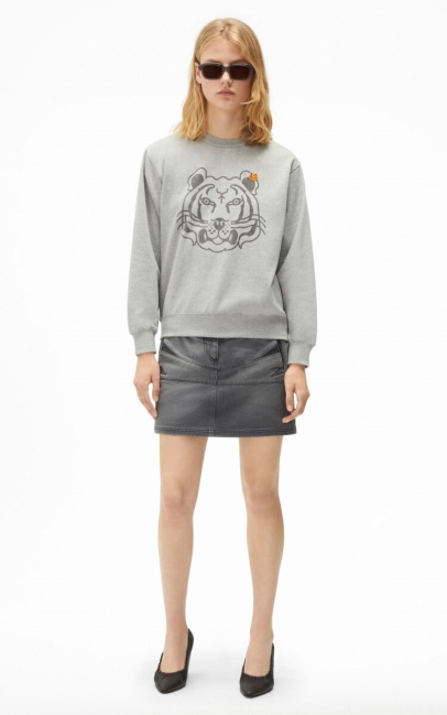 Kenzo Women K-tiger Sweatshirt Pearl Grey